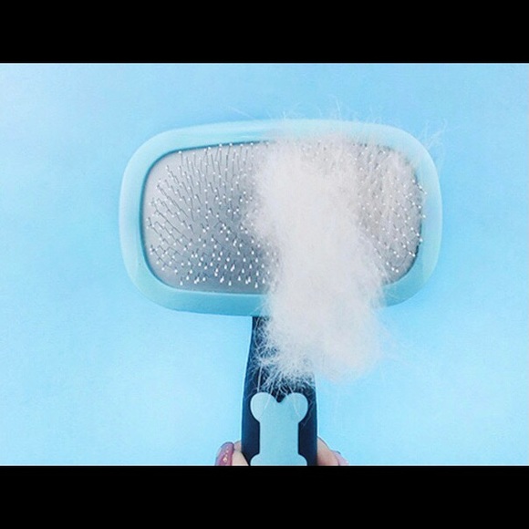 Pet grooming slicker brush, dog cat rabbit...-Pink - Picture 4 of 5